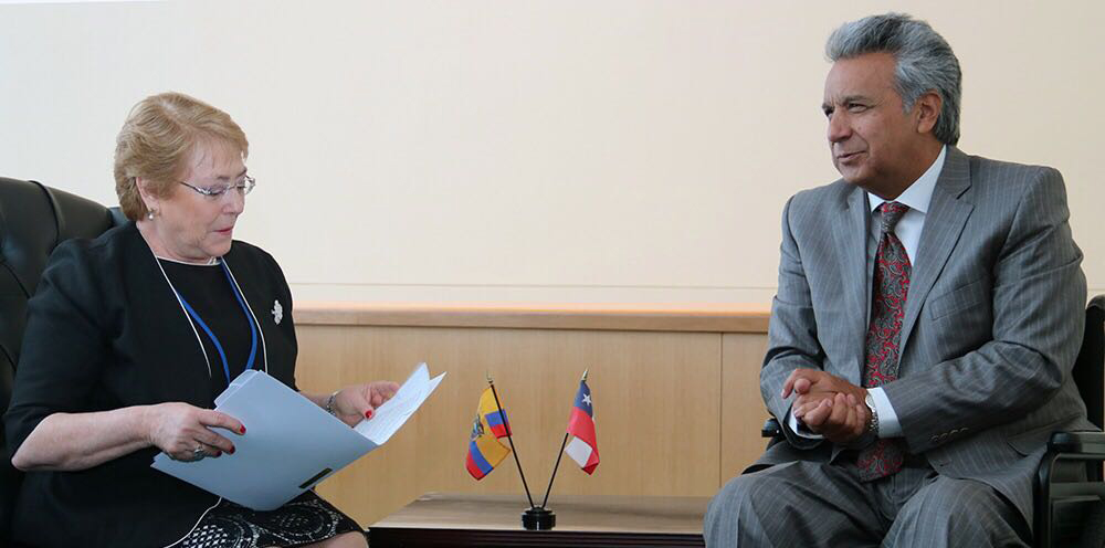 Presidente Moreno se reunió con Bachelet para reiterar compromiso regional