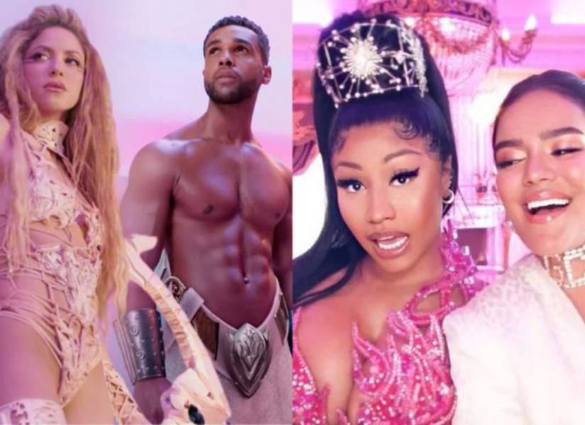El video de Karol G con Nicki Minaj se estrenó en noviembre de 2019, mientras que Shakira estrenó su clip musical el 21 de marzo de 2024