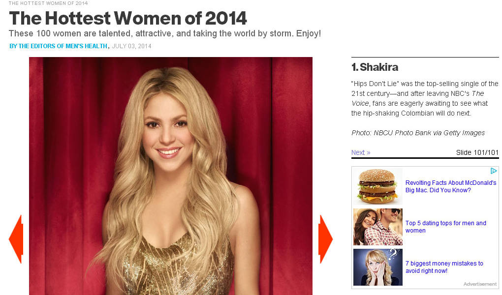 Revista deportiva ubica a Shakira como la más sexy del año