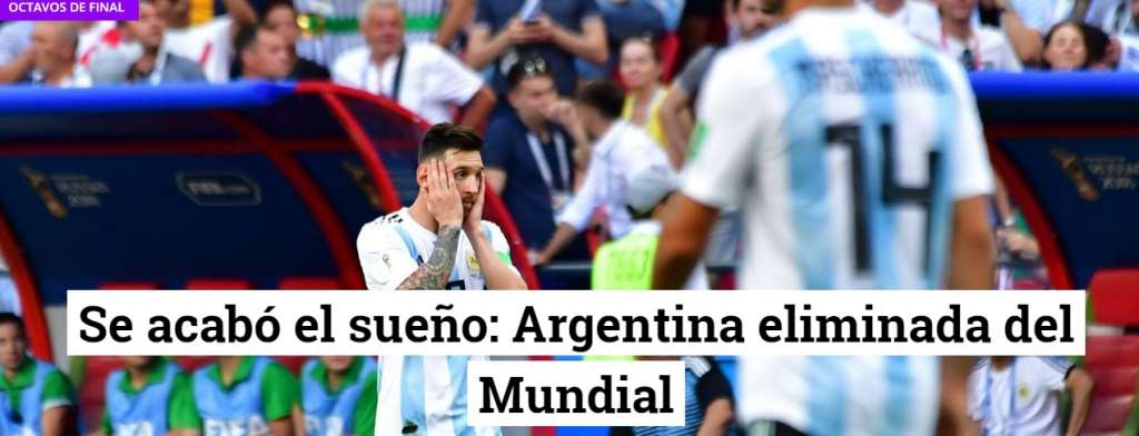 Portadas argentinas muestran desilusión tras eliminación