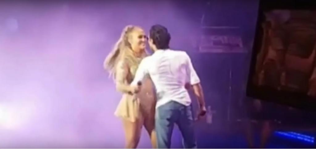Marc Anthony quiso robarle un beso a Jennifer Lopez y ella lo rechazó