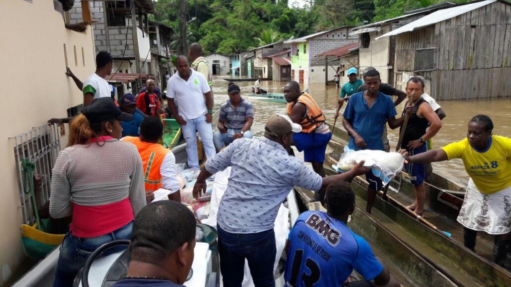 112 viviendas afectadas en recinto por desbordamiento de río en Esmeraldas