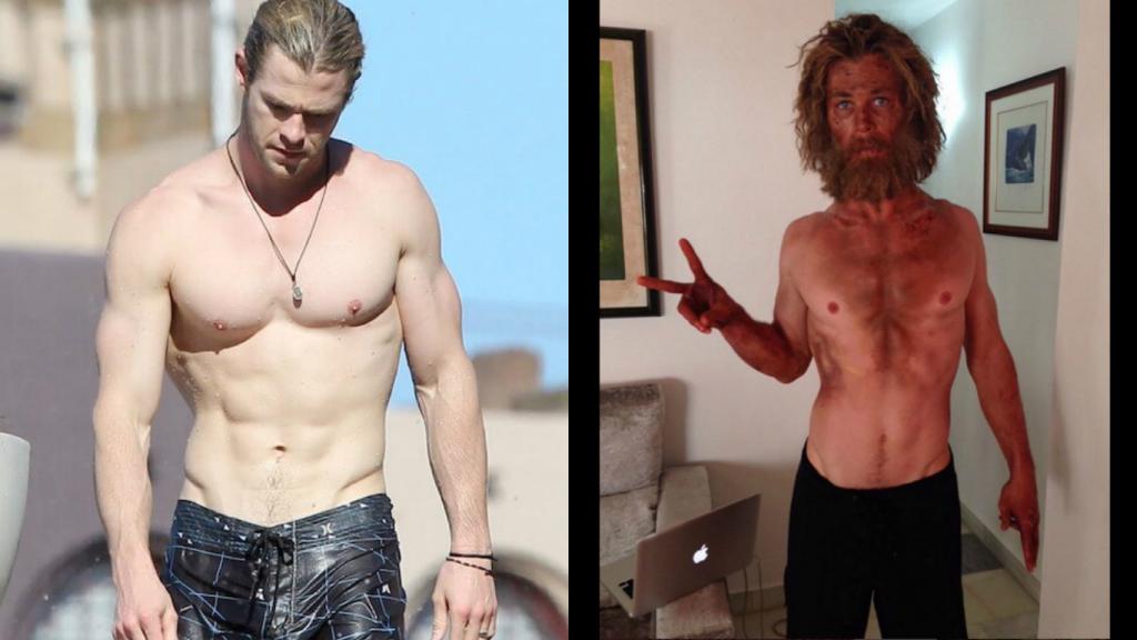 Chris Hemsworth perdió los músculos