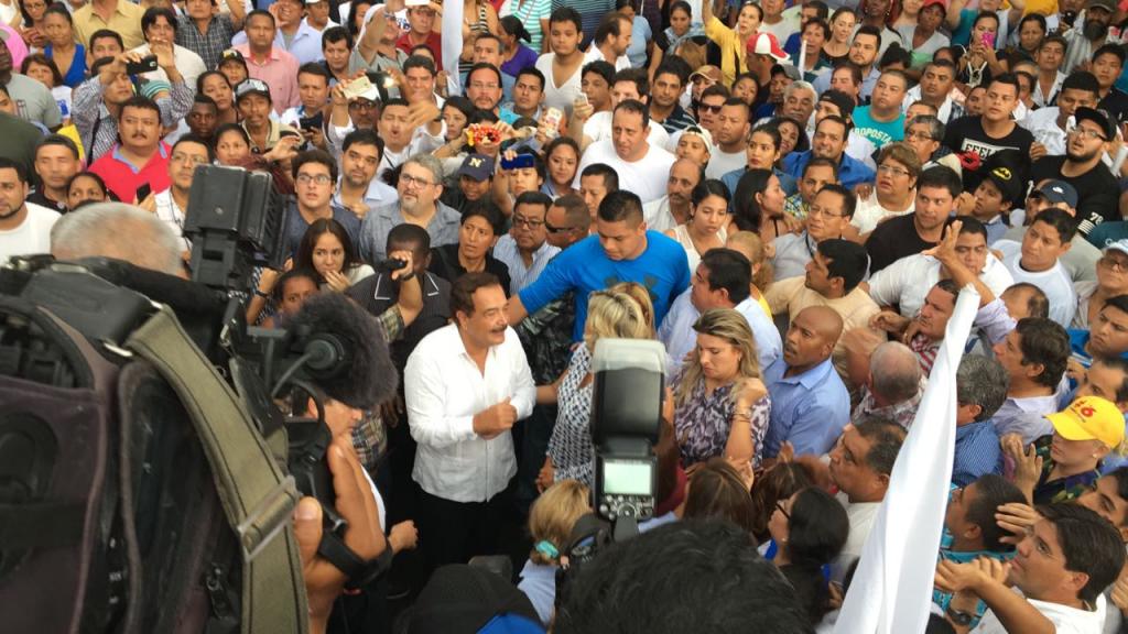 En el CNE Guayas, Nebot dice “aquí estamos para defender el resultado electoral”