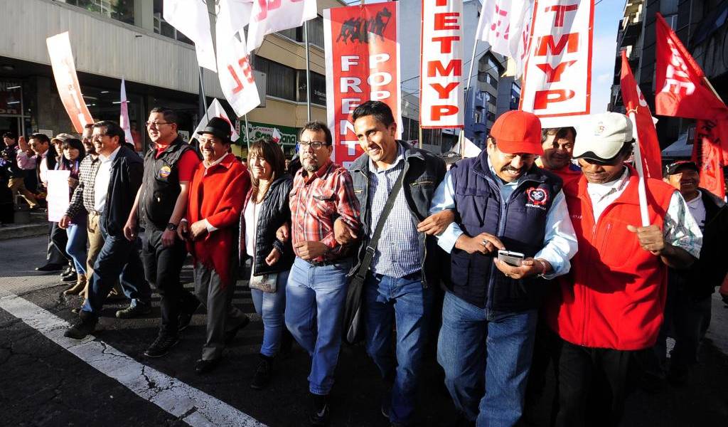 Organizaciones sociales protestan en Quito contra el Gobierno