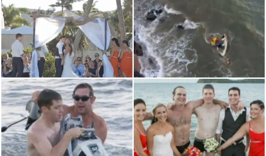 Accidentada boda termina con un rescate en el mar