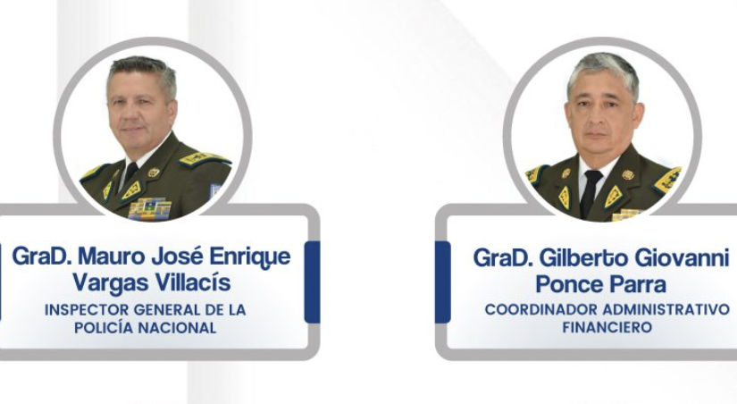 Mauro Vargas, se desempeñaba como inspector general de la Policía Nacional y Giovanni Ponce, como coordinador administrativo financiero, según la página oficial de la institución.
