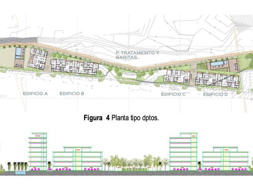 Así será el nuevo proyecto inmobiliario ECHO, en Olón. El proyecto contempla cuatro edificios 24 unidades de vivienda.