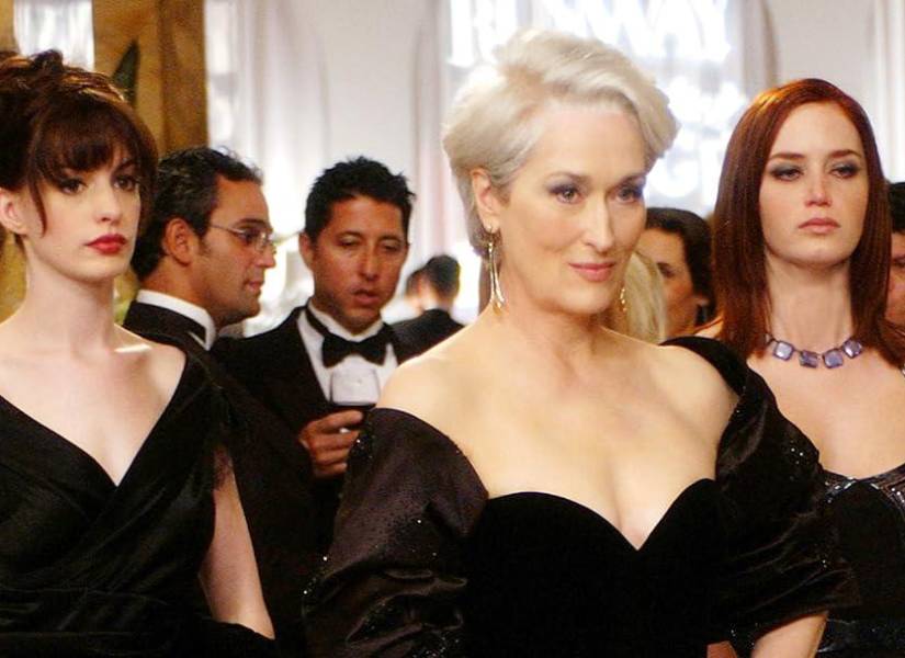 Anne Hathaway, Meryl Streep y Emily Blunt en un fotograma de la película El diablo viste a la moda.