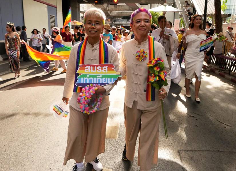 Marcha LGBTIQ+ en Bangkok, Tailandia.