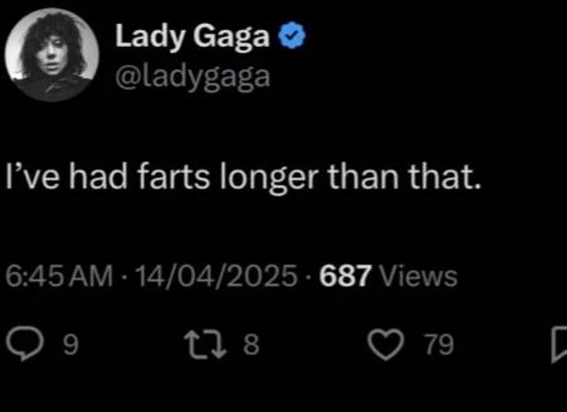 Publicación de Lady Gaga en X, posteriormente eliminado. Publicación de Lady Gaga en X, posteriormente eliminado.