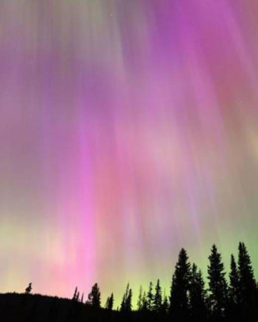 La aurora boreal se vio en Manning Park, Columbia Británica, Canadá.