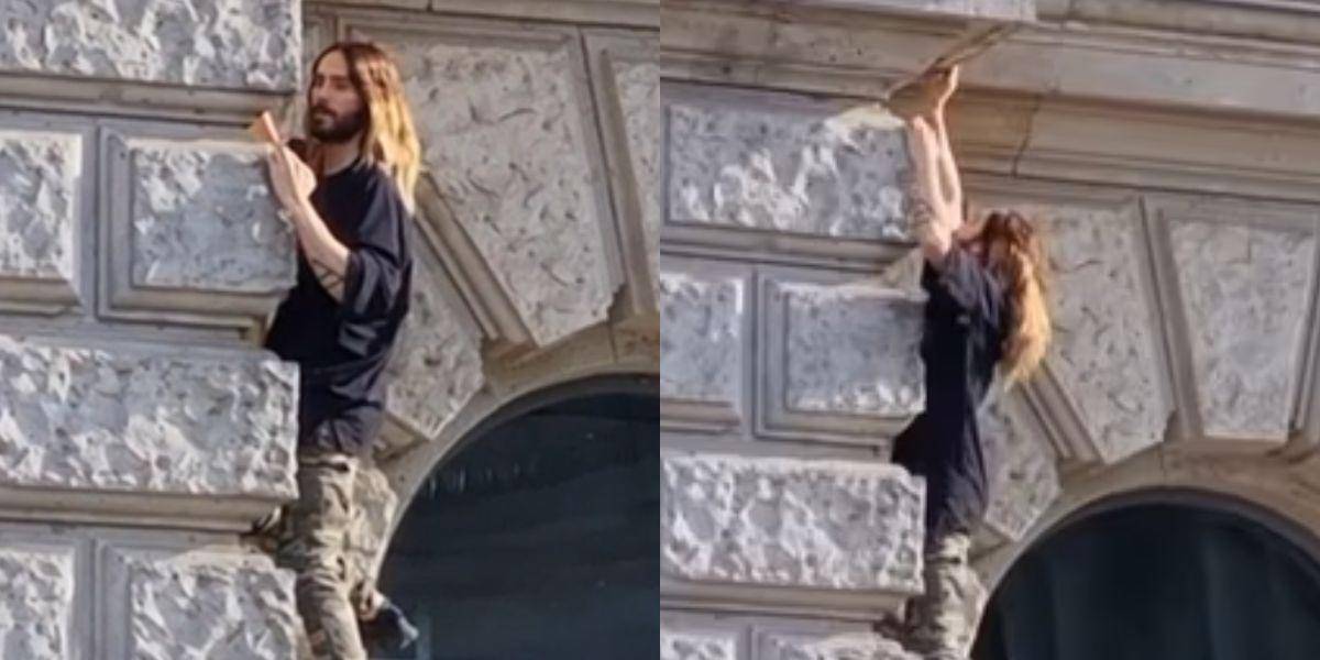 Jared Leto escala una pared de hotel sin ningún arnés puesto (VIDEO VIRAL)