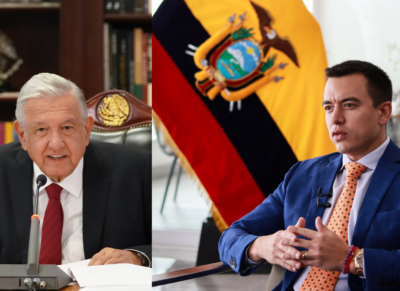 Identificativos de Ecuador y México en la sesión de la OEA.
