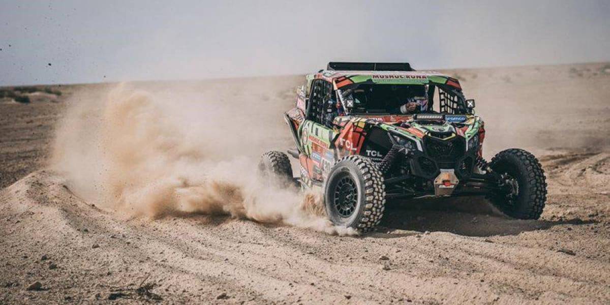 El piloto ecuatoriano Sebastián Guayasamín terminó cuarto en la segunda etapa del Rally Dakar
