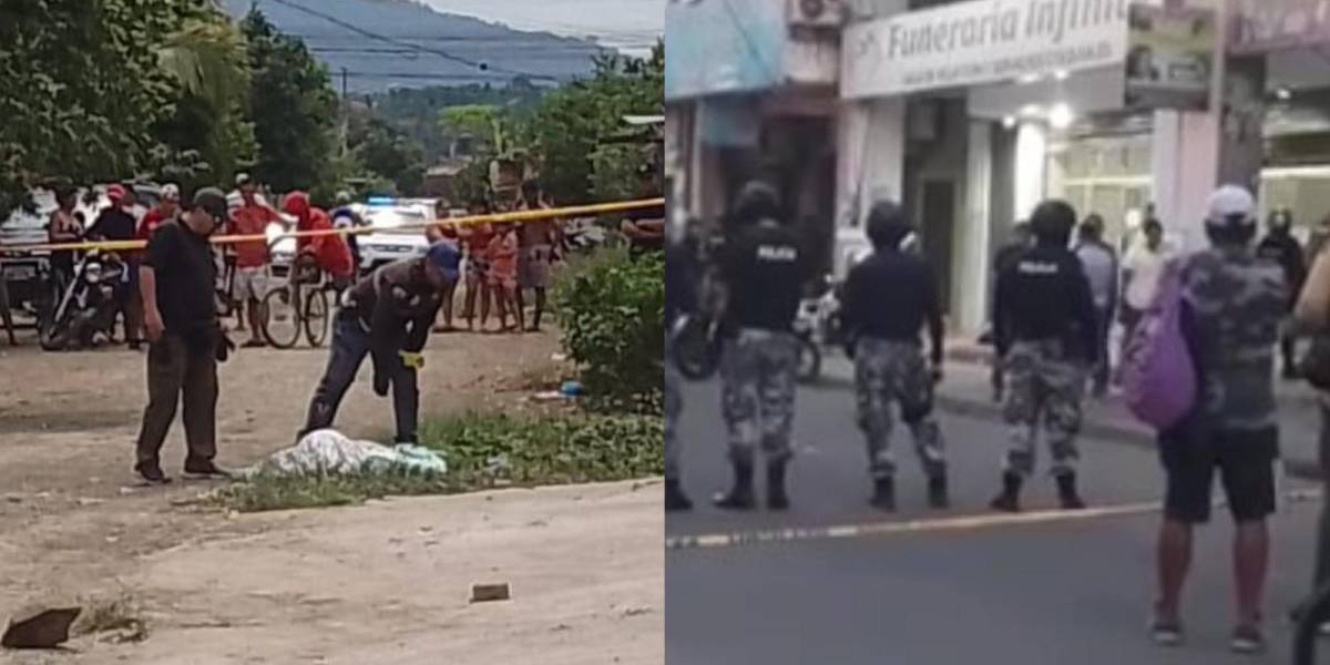 Fotos de dos asesinatos que han conmocionado a Portoviejo durante este feriado del Día del Trabajo.