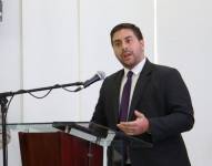 Foto de Vicente Auad, como viceministro del Interior en un evento realizado en Manta, Manabí, el 10 de abril del 2024.