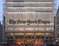 Vista de los exteriores del edificio del The New York Times