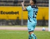 Lucas Ontivero celebra su gol ante Macará por la fecha 11 de Liga Pro