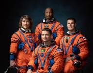 Fotografía cedida por la NASA donde aparecen los miembros de la tripulación de la misión Artemis II.