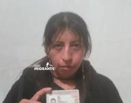 La imagen de la migrante azuaya Patricia Carchi, de 35 años.