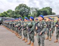 Uniformados en la presentación de la Fuerza de Tarea Conjunta Esmeraldas, el 3 de junio de 2022.