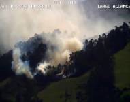 Imágenes del incendio forestal reportado, la tarde de hoy, en la Libertad Alta.