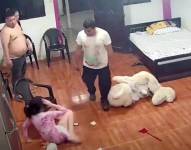 Imagen de un vídeo viral de agresión física dentro de un núcleo familiar en Quevedo, Los Ríos