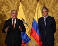 El presidente de Colombia, Iván Duque (i), junto a su homólogo ecuatoriano, Guillermo Lasso, en una fotografía de archivo. EFE/José Jácome