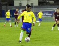 Endrick, delantero de la selección preolímpica de Brasil, en el duelo ante su similar de Venezuela.