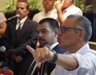 Jorge Glas en una rueda de prensa en Guayaquil, en agosto de 2023.