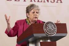 La secretaria de Exteriores de México, Alicia Bárcena, participó este jueves 11 de abril en la rueda de prensa matutina del presidente Andrés Manuel López Obrador, en el Palacio Nacional de la Ciudad de México.