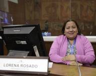 Foto de Lorena Rosado, asambleísta por el movimiento oficialista de ADN por Guayas, en el Palacio Legislativo.