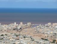 Vista general de Derna tras el paso del ciclón Daniel