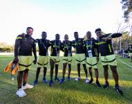 Jugadores de Liga de Quito en el entrenamiento previo a la final de la Copa Sudamericana