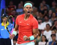 Rafael Nadal celebra su triunfo ante Dominic Thiem