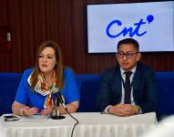 Lourdes Cuesta, gerenta subrogante de CNT, ofreció una rueda de prensa este martes 24 de octubre.