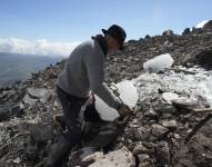 Fragmento de glaciar del volcán Chimborazo.