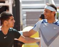 Los tenistas españoles Rafael Nadal y Carlos Alcaraz, en una fotografía de archivo.