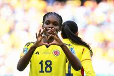 La delantera colombiana Linda Caicedo celebra un gol que le anotó a Corea del Sur en el Mundial Femenino