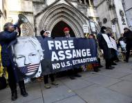 Imagen de archivo de protestas en contra de la extradición de Julian Assange.