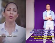 Imagen en redes sociales de los candidatos presidenciales Luisa González y Daniel Noboa.
