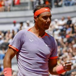 Rafael Nadal celebra su victoria sobre Zizou Bergs