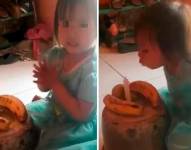 La historia se viralizó en redes y los internautas enviaron bendiciones a la pequeña niña. Foto: captura de TikTok.