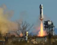 Imagen del cohete New Shepard, el previo lanzamiento de la compañía Blue Origin.