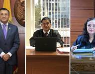 Iván Saquicela, José Suing y Daniella Camacho, aspirantes a la presidencia de la Corte Nacional de Justicia.