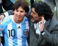 Messi y Maradona compartieron en la selección de Argentina en Sudáfrica 2010.