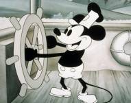 Mickey Mouse en el cortometraje Steamboat Willie.