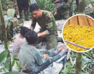 Según el abuelo de los menores, los kits de alimentos que lanzó el Ejército desde los helicópteros de búsqueda les permitieron sobrevivir.