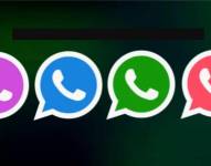 Logo de WhatsApp en distintos colores.